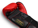 No Boxing No Life GEL Boxing Gloves Velcro closure Microfiber 10-16 oz Red Black