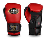 No Boxing No Life GEL Boxing Gloves Velcro closure Microfiber 10-16 oz Red Black