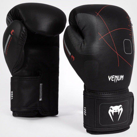 VENUM-05535-100 Tactical XT BOXING GLOVES 10-16 OZ Black Fire Red