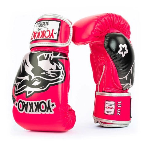 YOKKAO ORIGINAL BOXING GLOVES GOLD 8-16 oz Fuchsia
