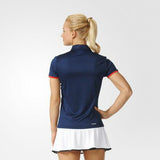 Adidas Women Tennis Court Polo Shirt Navy Red Size XS-S