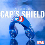 SAFEJAWZ Marvel Captain America SPORTS MUAY THAI BOXING MMA SELF-FIT MOUTHGUARD Blue Senior Age 12+