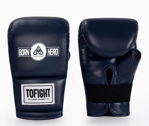 TOFIGHT MUAY THAI BOXING PUNCHING BAG GLOVES OPEN THUMB M-L NAVY BLUE