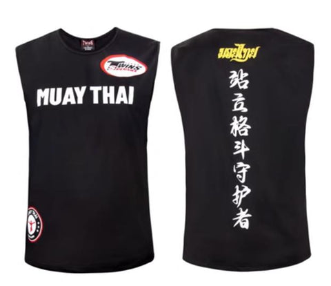 Twins Spirit WX2 Muay Thai Boxing Vest Tank Top S-XXL Black