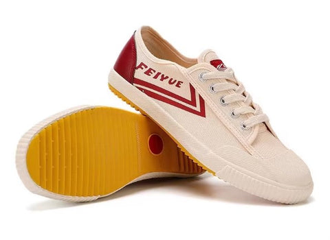 FEIYUE sneakers canvas shoes board shoes trend shoes Size 35-44 Unisex Youth Adult Beige Red