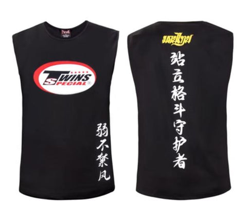 Twins Spirit WX3 Muay Thai Boxing Vest Tank Top S-XXL Black
