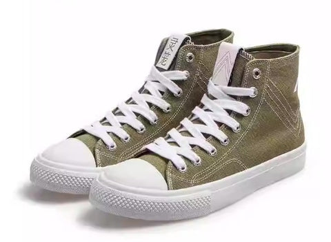 FEIYUE Skate Street Fashion Training Shoes Sneakers Mid Top Size 34-39 Unisex Youth Adult Green