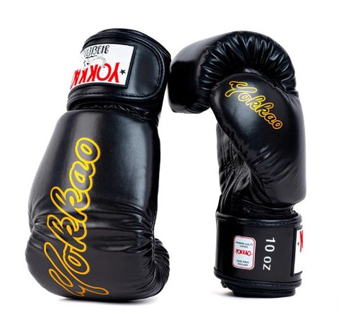 YOKKAO MUAY THAI BOXING GLOVES 8-16 oz Black