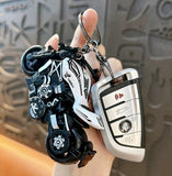 Miniature Sports Cruiser Motorcycle Pull-Back Toys Keychain Gifts 4 Colours