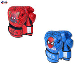RAJA MUAY THAI BOXING GLOVES Breathable Extra Protection Cooltex PU Leather Kids Size 6 / 6plus oz Spider-Man 2 Red/Blue