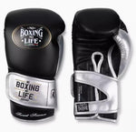 No Boxing No Life Sweet Science Boxhandschuhe Mikrofaser 8-16 oz Schwarz Silber 