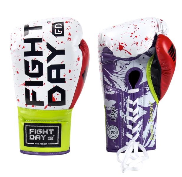 FIGHTDAY SGL3 JOKER PROFESSIONAL COMPETITION MUAY THAI BOXING GLOVES LACE UP Microfiber 8-14 oz