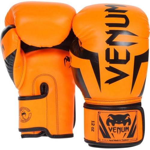 Venum Elite Boxing Gloves Black/Gold MMA Muay Thai Kick boxing Training