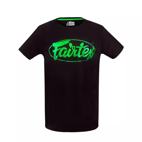 FAIRTEX SHREDDED LOGO MUAY THAI FIGHTER T-SHIRT TST148 S-XL Black Green