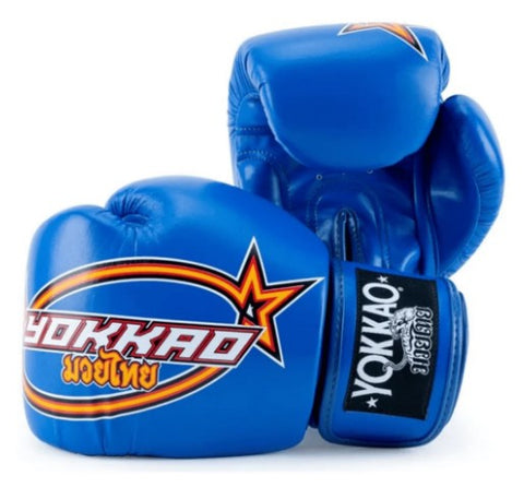 YOKKAO VERTICAL MUAY THAI BOXING GLOVES 8-16 oz Blue