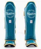 YOKKAO VINTAGE BLUE MUAY THAI BOXING MMA SHIN GUARD PROTECTOR XS-L