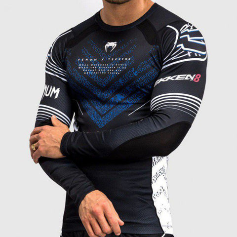 VENUM VNMUFC-00186-001 UFC Adrenaline Fight Week MMA Muay Thai Boxing Rashguard Kompressions-T-Shirt mit langen Ärmeln, Größe M-XL, Schwarz 