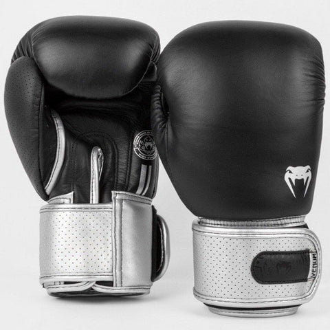 VENUM POWER 2.0 MUAY THAI BOXING GLOVES 10-16 OZ Black Silver