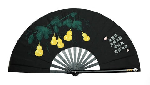 Tai Chi / Kung Fu / Martial Art Combat Performing Left / Right Hand Bamboo Fan 33 cm -MAF042 Black