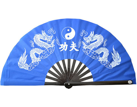 Tai Chi / Kung Fu / Martial Art Combat Performing Left / Right Hand Bamboo Fan 33 cm -MAF005h Double Dragon Logo
