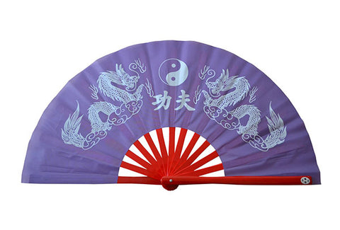 Tai Chi / Kung Fu / Martial Art Combat Performing Left / Right Hand Bamboo Fan 33 cm -MAF005j Double Dragon Logo
