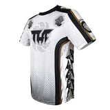 TUFF TS008 Muay Thai T Shirt White Shirt Rowel With Double Hanuman Head Size XXS-XL