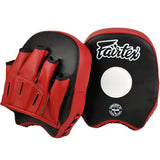 FAIRTEX FMV14 MUAY THAI BOXING MMA SHORT FOCUS MITTS PADS Black Red