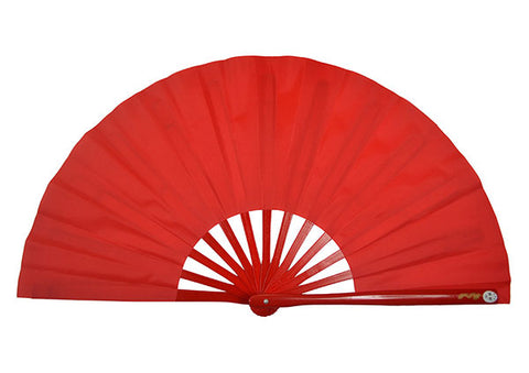 Tai Chi / Kung Fu / Martial Art Combat Performing Left / Right Hand Bamboo Fan 33 cm -MAF012a Red- Red Tang