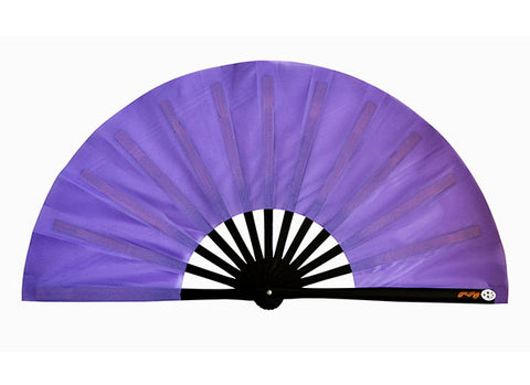 Tai Chi / Kung Fu / Martial Art Combat Performing Left / Right Hand Bamboo Fan 33 cm -MAF012a Purple - Black Tang