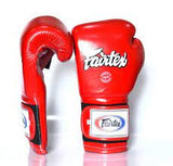 Fairtex BGV9 Mexican Style "Minor Change" MUAY THAI BOXING GLOVES Leather 10-16 oz Red