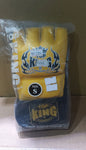 TOP KING MMA MUAY THAI BOXING GLOVES Thumb Enclosure Leather Size S Yellow