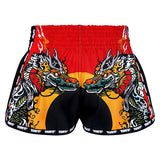 Tuff MS204 Muay Thai Boxing Shorts S-XXL New Retro Style Red Chinese Dragon and Tiger