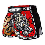 Tuff MS205 Muay Thai Boxing Shorts S-XXL New Retro Style Red Chinese Dragon