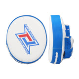 RAJA RTPP-9 MUAY THAI BOXING MMA PUNCHING AIR FOCUS MITTS PADS Extra Thick Cooltex PU Leather 24.5 x 21.5 x 6 cm White Blue