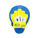 RAJA RTPP-6 CURVED MUAY THAI BOXING MMA PUNCHING AIR FOCUS MITTS PADS Light Weight Cooltex PU Leather 26 x 19.5 x 4 cm Blue Yellow