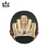 RAJA RTPL-8S DELUXE CURVED MUAY THAI BOXING MMA PUNCHING SMALL FOCUS MITTS PADS Light Weight Cowhide Leather 21 x 17.5 x 5 cm