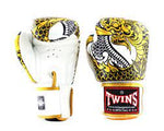 TWINS SPECIAL MUAY THAI BOXING GLOVES Leather 8-16 oz FBGVL3-52 White Gold