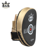 RAJA RTPL-8 DELUXE CURVED MUAY THAI BOXING MMA PUNCHING SMALL AIR FOCUS MITTS PADS Light Weight Cowhide Leather 22.5 x 18.5 x 5 cm