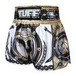 Tuff MS634 Muay Thai Boxing Shorts S-XXL Golden Gladiator in White