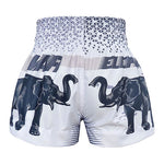 Tuff MS636 Muay Thai Boxing Shorts S-XXL White War Elephant