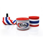 FAIRTEX MUAY THAI BOXING HANDWRAPS HW2 ELASTIC 100% cotton 4.5m 2 Colours Thai Flag/Red White