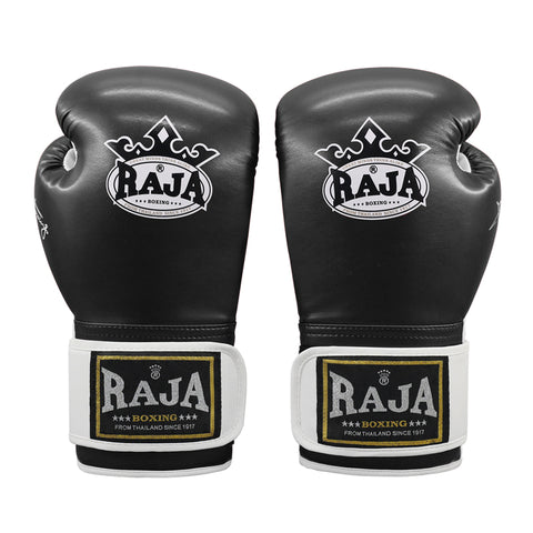 RAJA RBGP-8 MUAY THAI BOXING GLOVES Cooltex PU Leather 8-12 oz Black