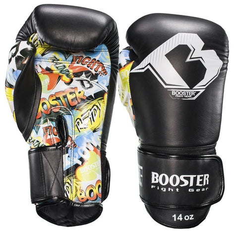 BOOSTER PRO MARBLE MUAY THAI BOXING GLOVES Cowhide Thai Leather 8-16 oz Black