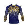 VENUM-02766-405 TROPICAL MMA Muay Thai Boxing Rashguard Compression T-shirt - LONG SLEEVES XS-XXL Blue Yellow