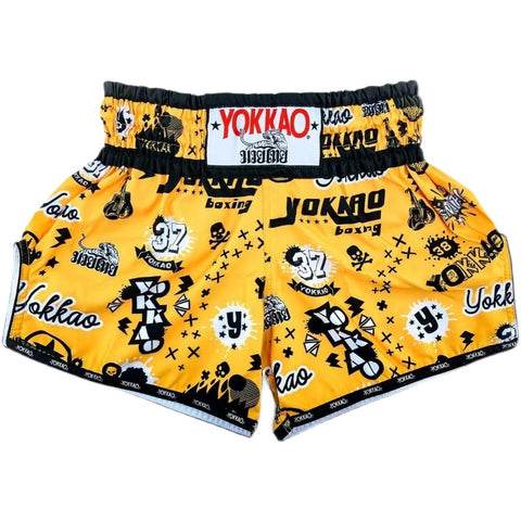 YOKKAO ROCK 'N ROLLA CARBONFIT MUAY THAI MMA BOXING Shorts S-XXL Gold