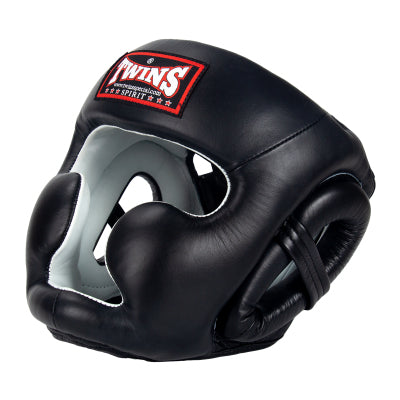 TWINS SPECIAL FULL FACE HGL-3 MUAY THAI BOXING MMA SPARRING HEADGEAR HEAD GUARD PROTECTOR Leather S-XL Black
