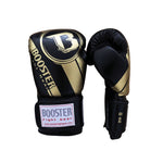 BOOSTER BEGINNER MUAY THAI BOXING GLOVES Synthetic Leather 8-14 oz Black Gold