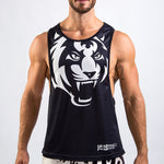 Tiger "Tiger Head" 1stDry Muay Thai Low-cut Vest Tank Top S-XXL Black White