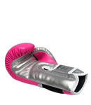 BOOSTER YOUTH MUAY THAI BOXING GLOVES KIDS Synthetic Leather 4-8 oz Pink Silver
