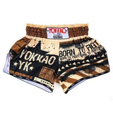 YOKKAO BORN TO FIGHT CARBONFIT MUAY THAI MMA BOXING Shorts S-XXL Hustle Gold